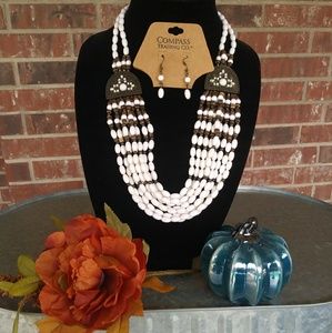 Compass Necklace and Earings